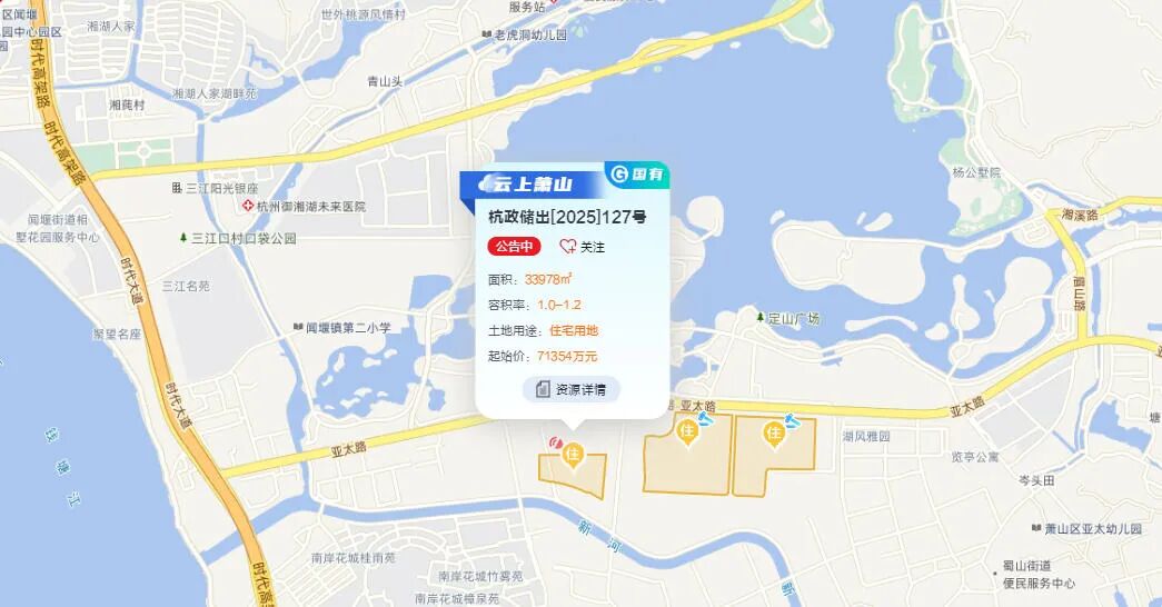 (湘湖127号地块区位图)