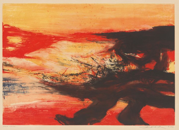 向诺贝尔奖致敬 赵无极 石版 43厘米× 61厘米 1974年