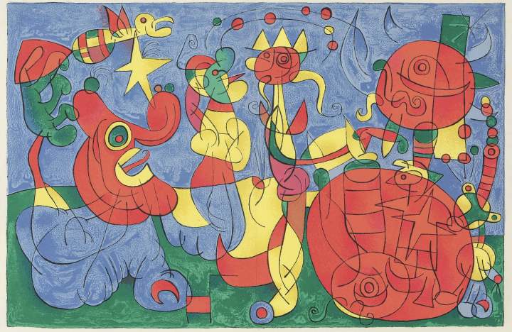 乌布王(其一)胡安·米罗 石版 42.0厘米 × 64.7厘米 1966年