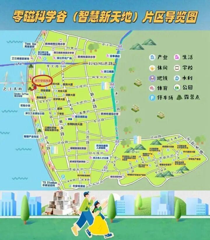 图中标记处为改造位置:之江大桥下闻涛路至潮涌路路段