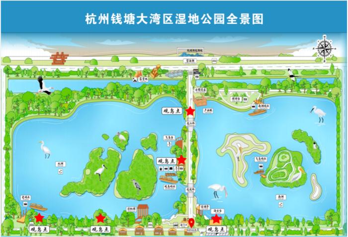 杭州钱塘大湾区湿地公园全景图